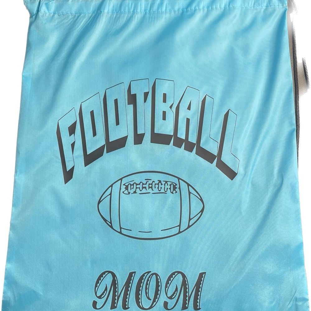 Blue Football Mom Drawstring Bag